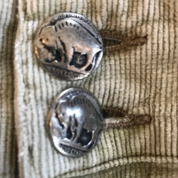 Vintage Boho Corduroy Jeans with Leather Trim - Picture 6 of 8